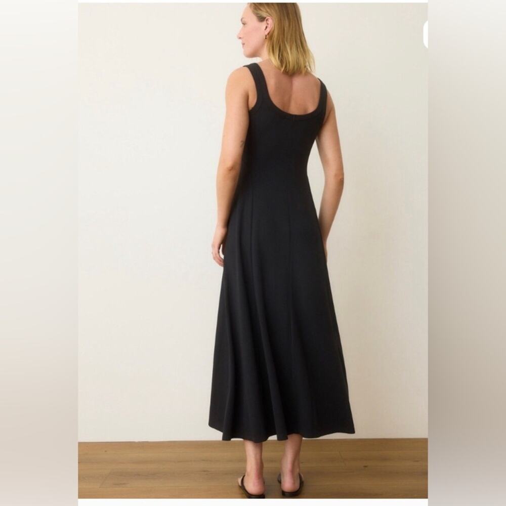 Marine layer Lexi rib sun-in scoop neck dress black S modal stretchy minimalist - Picture 2 of 13